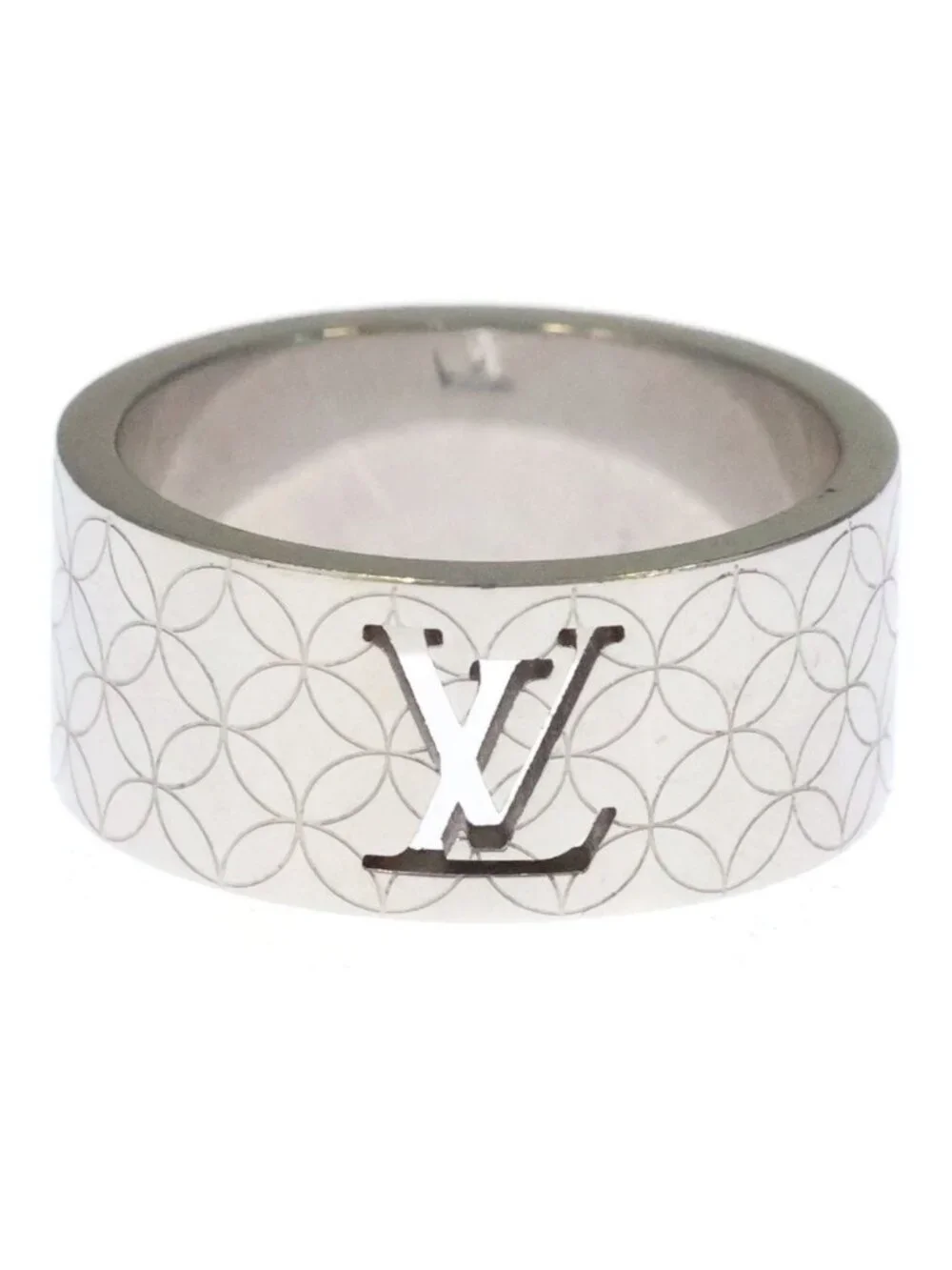 Louis Vuitton Bague Champs-Elysees Monogram Cut Off Ring Silver